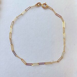 14kt Italian Gold Paperclip Bracelet